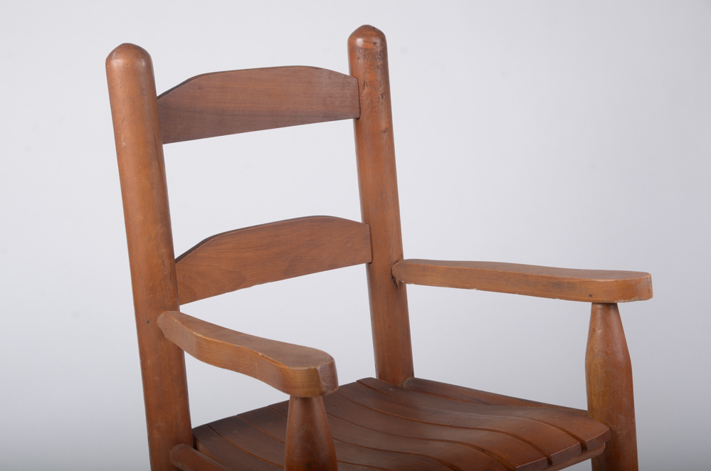 Child's Vintage Slat Seat Rocking Chair