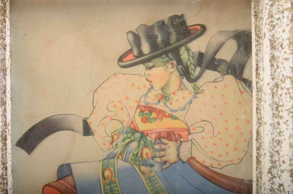 Vintage German Folk Dancer Lithograph