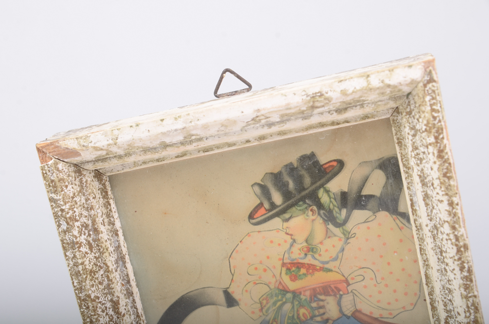 Vintage German Folk Dancer Lithograph