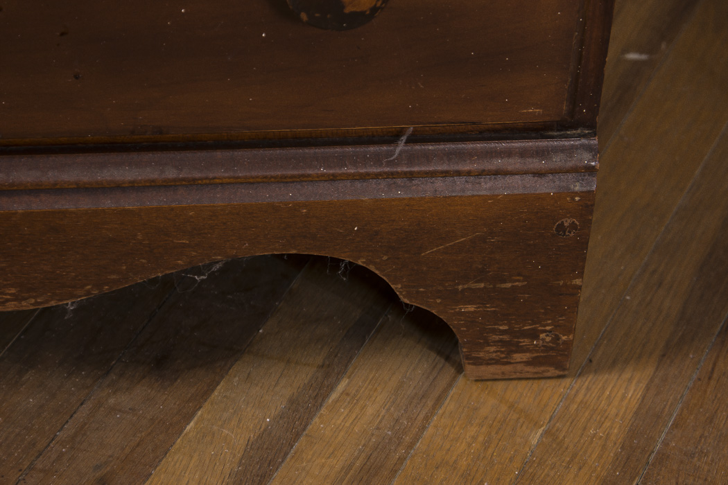 Dark Stained Wood Stacked Chest of Drawers