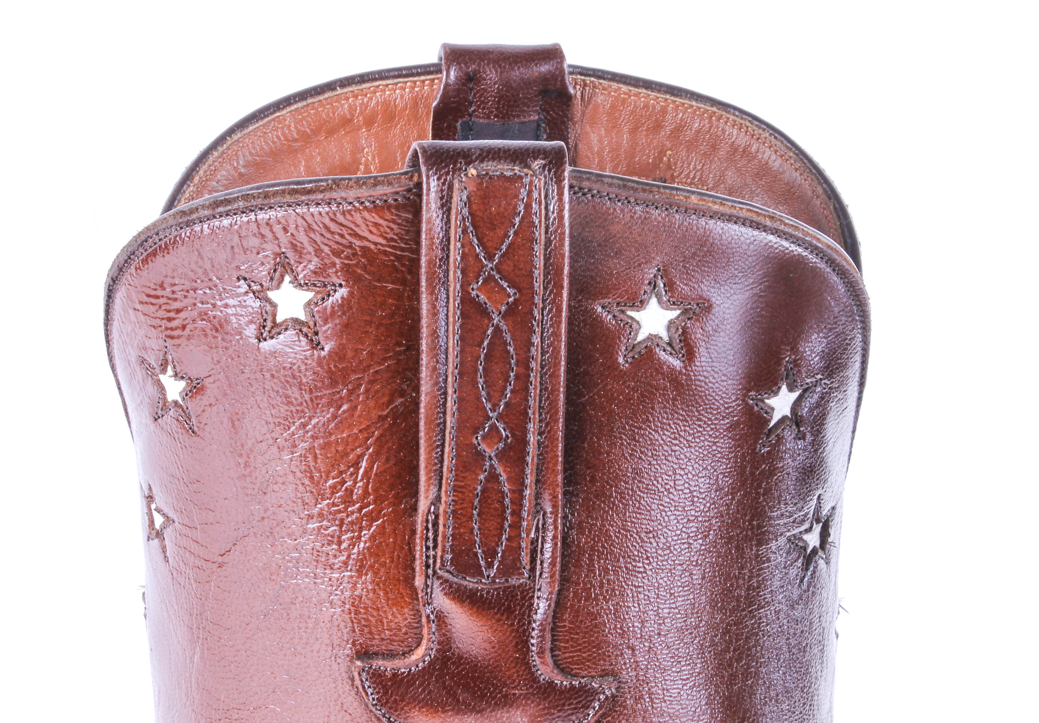 Men's Lucchese Leather Boots with Longhorn and Cacti Designs