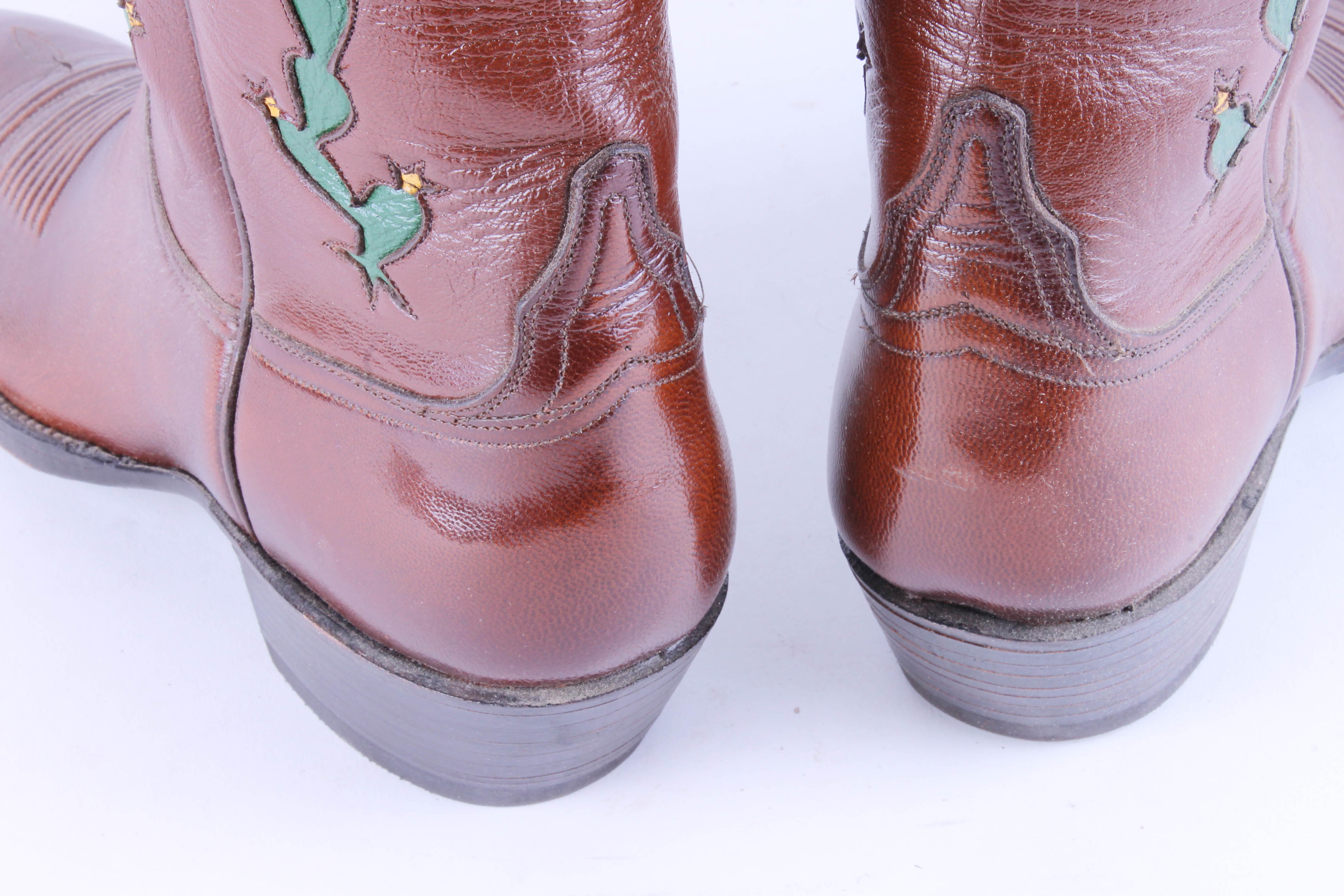 Men's Lucchese Leather Boots with Longhorn and Cacti Designs