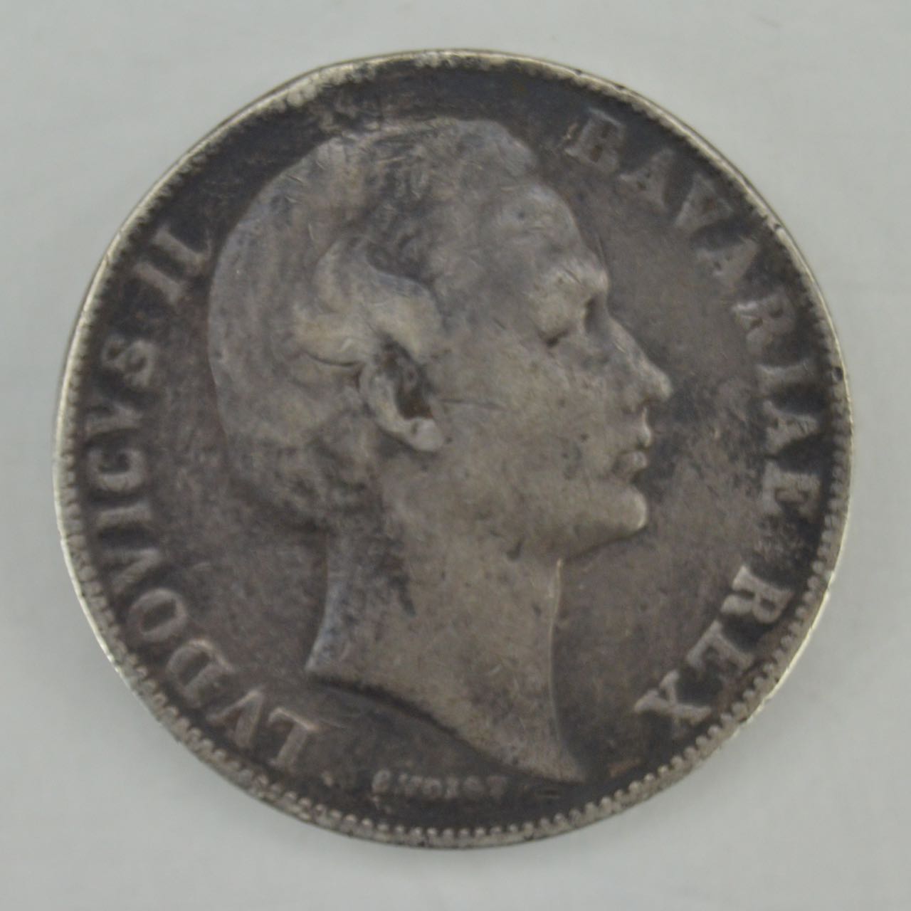1869 German States (Bavaria) Silver One Thaler Coin