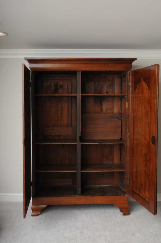 Vintage Early American Style Walnut Armoire