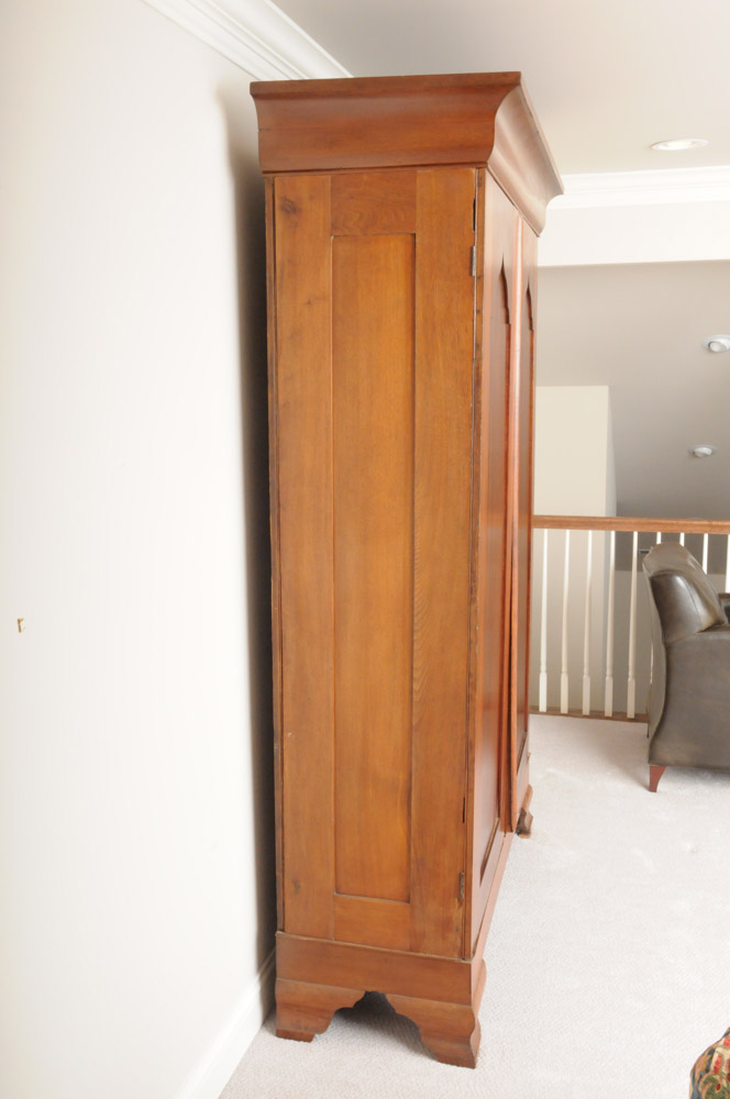 Vintage Early American Style Walnut Armoire