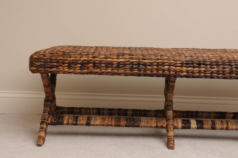 Brown Wicker Bench