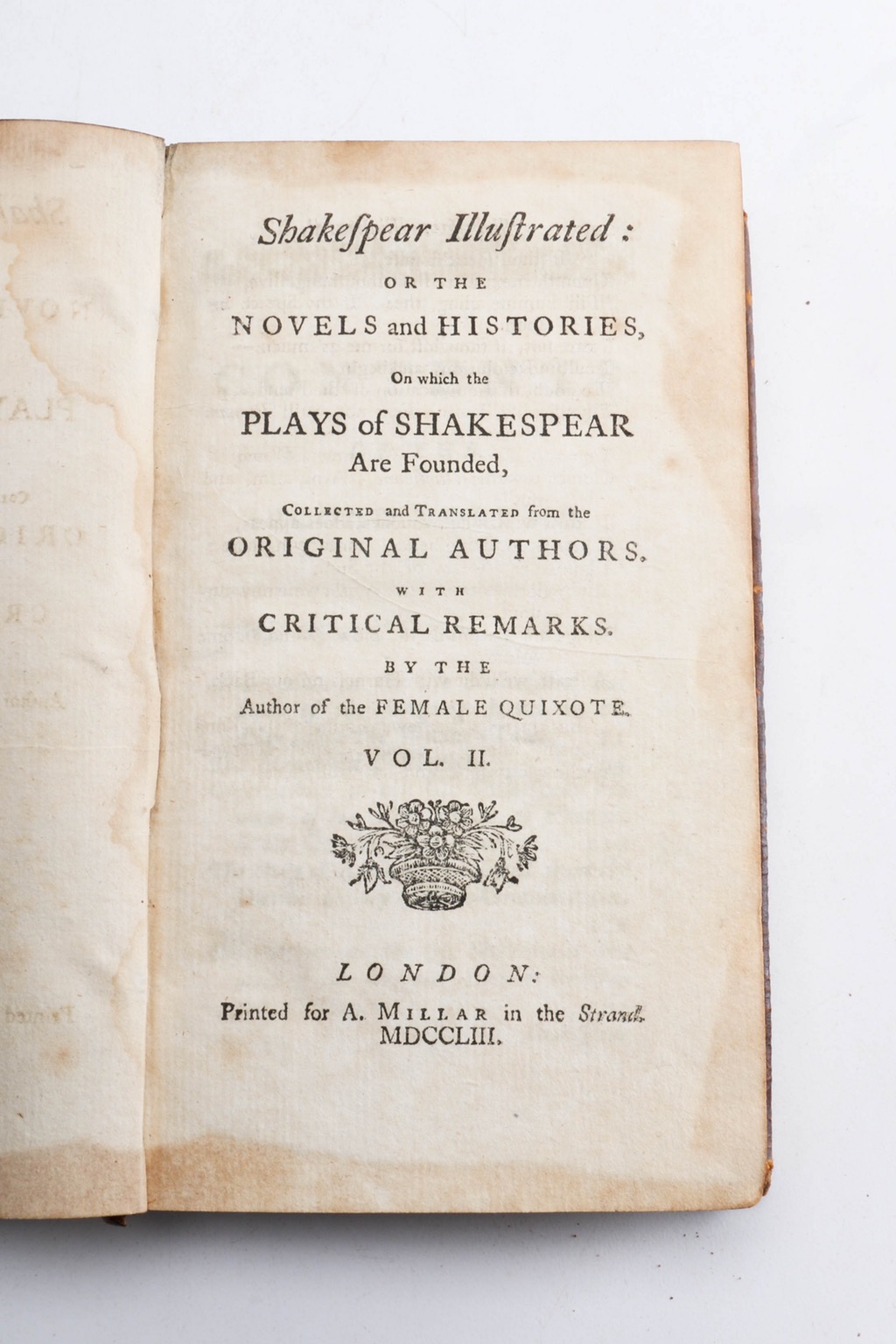 1753-54 First Editions of "Shakespear Illustrated" in Three Volumes by Charlotte Lennox
