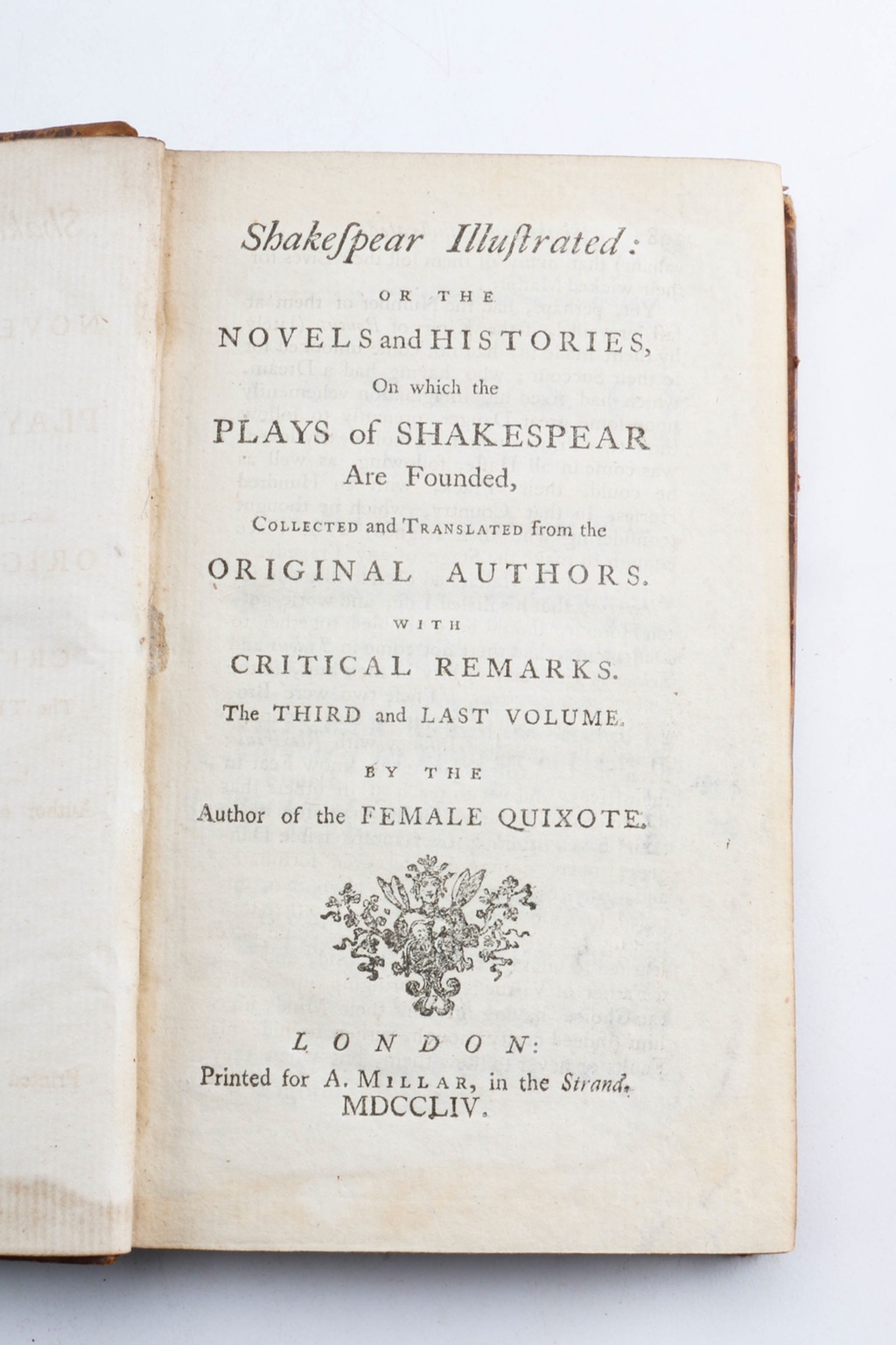 1753-54 First Editions of "Shakespear Illustrated" in Three Volumes by Charlotte Lennox
