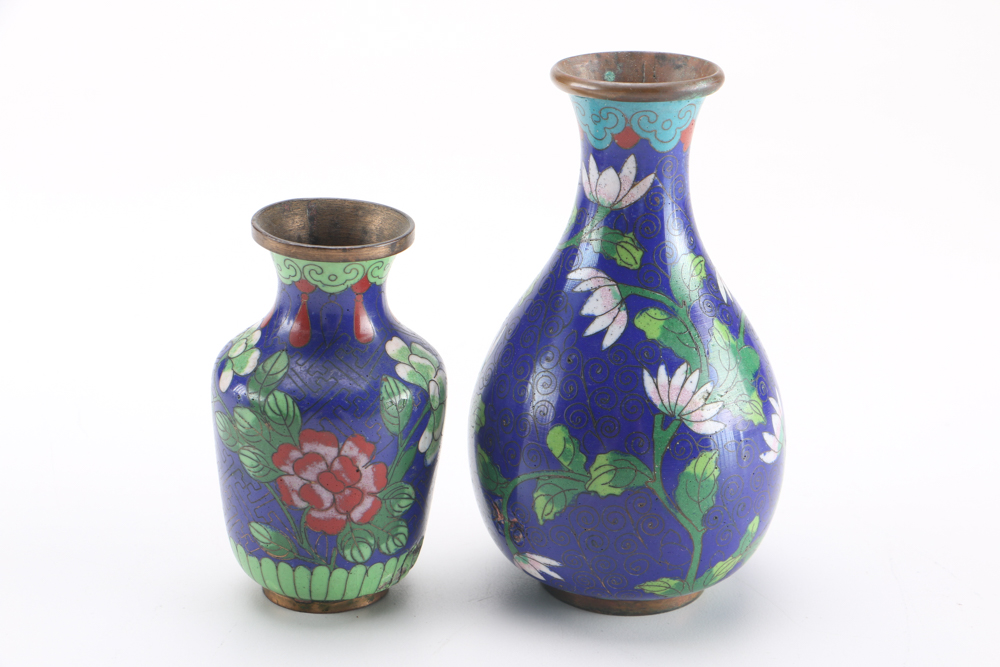 Hand-Painted Chinese Cloisonné Decor and Dishes