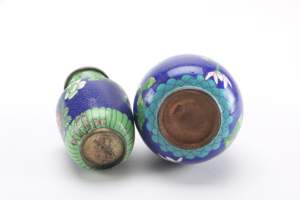 Hand-Painted Chinese Cloisonné Decor and Dishes