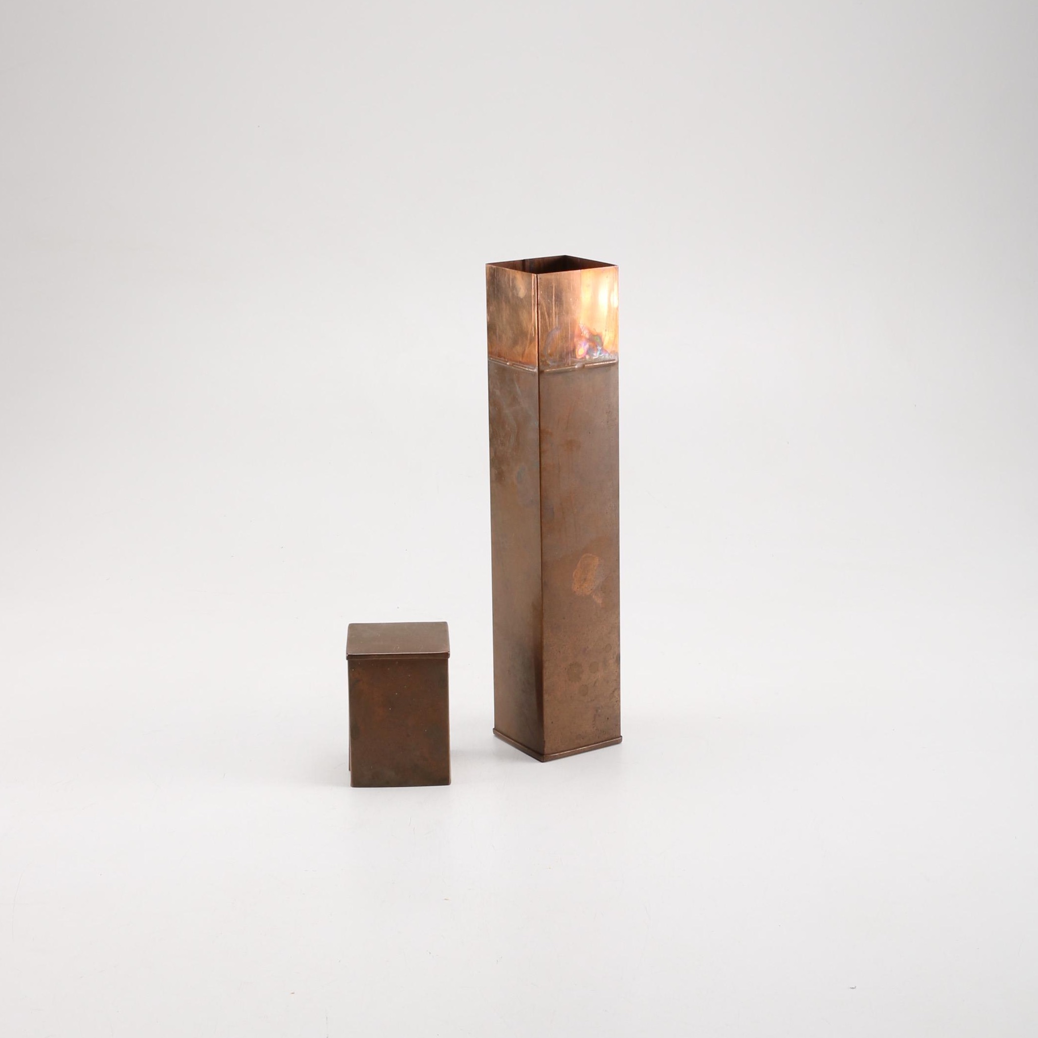 Vintage Copper Tone Pipet Canister