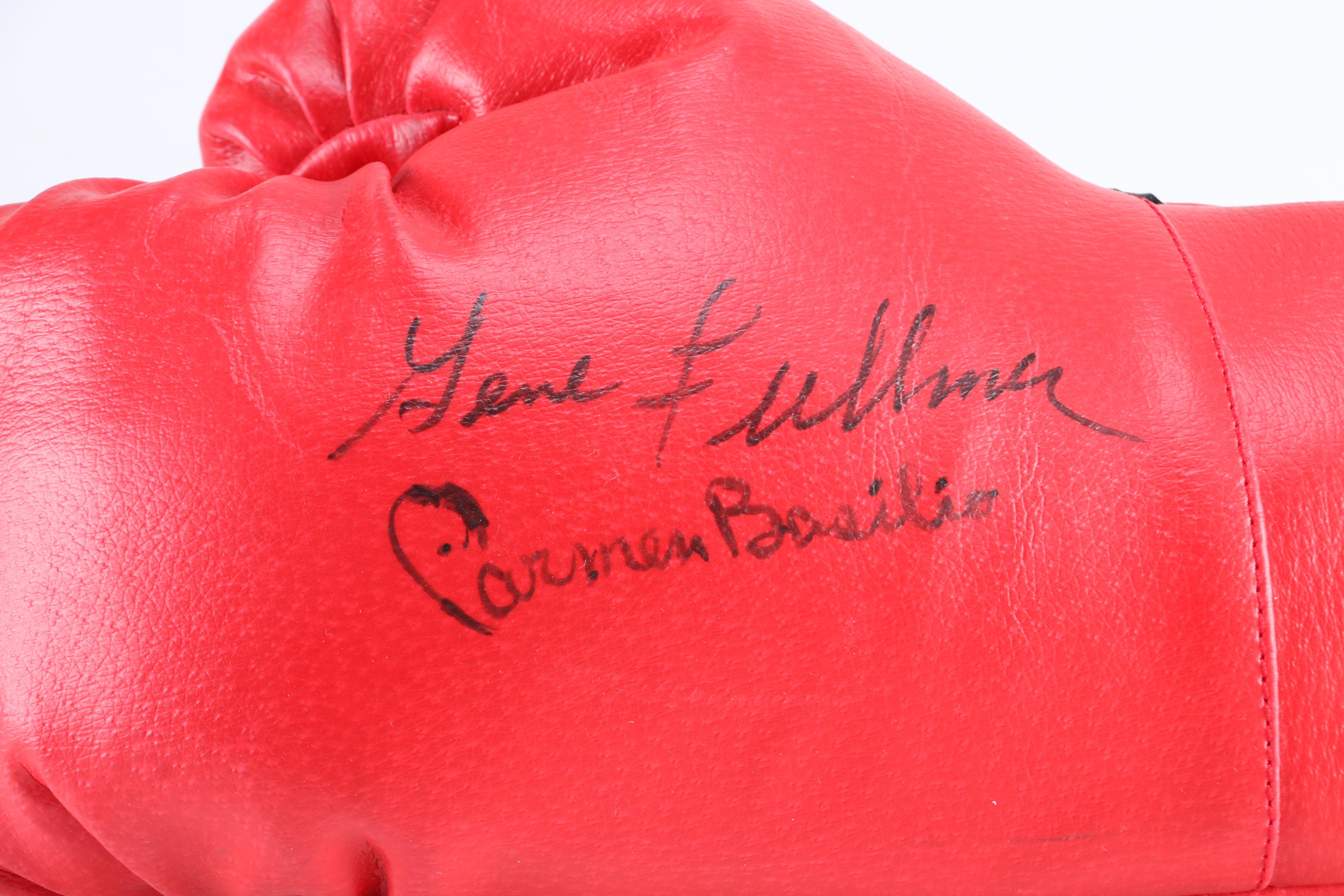 Gene Fullmer and Carmen Basilio Autographed Boxing Glove