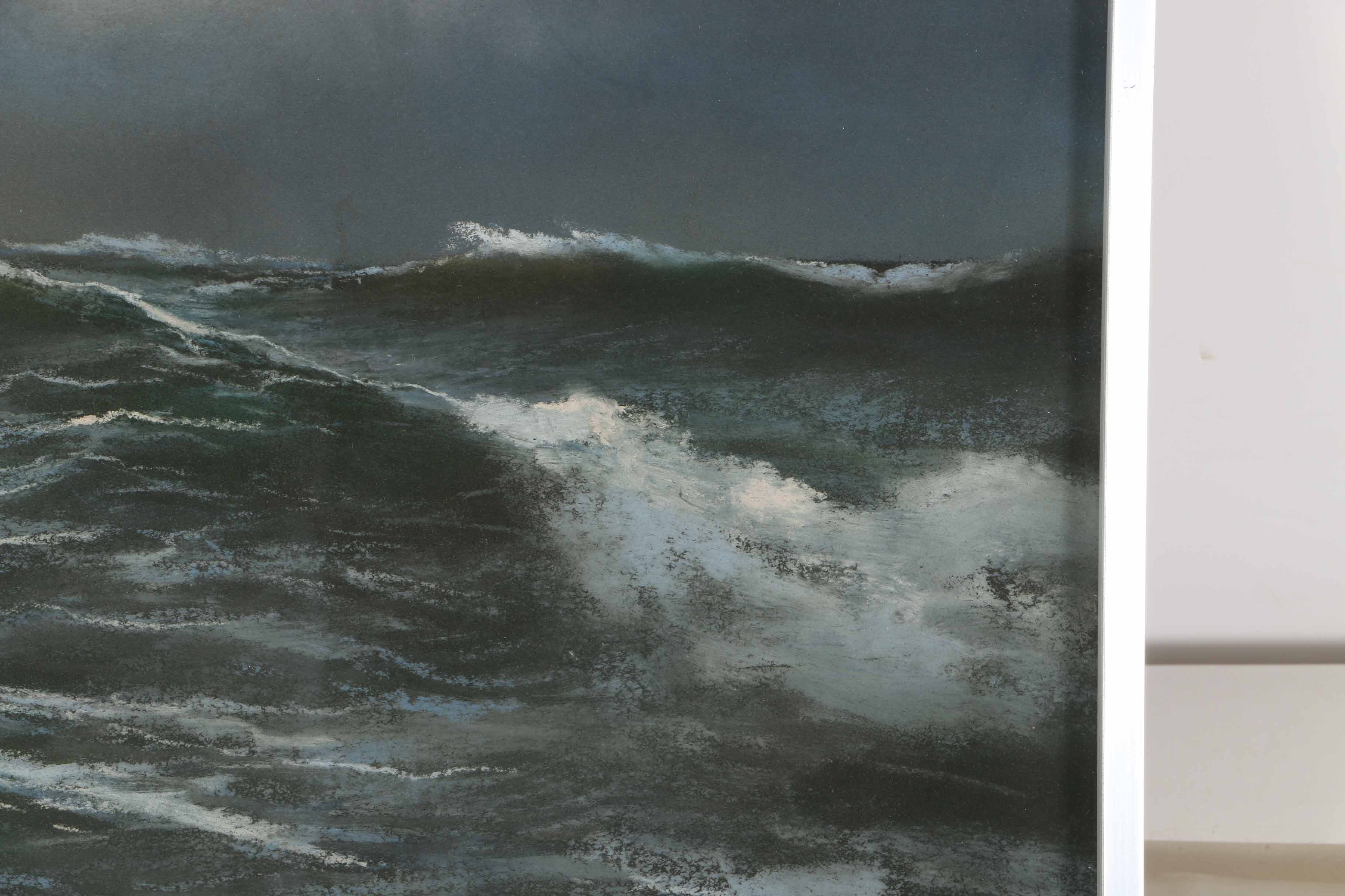 Original H. Maylath Pastel Seascape Drawing