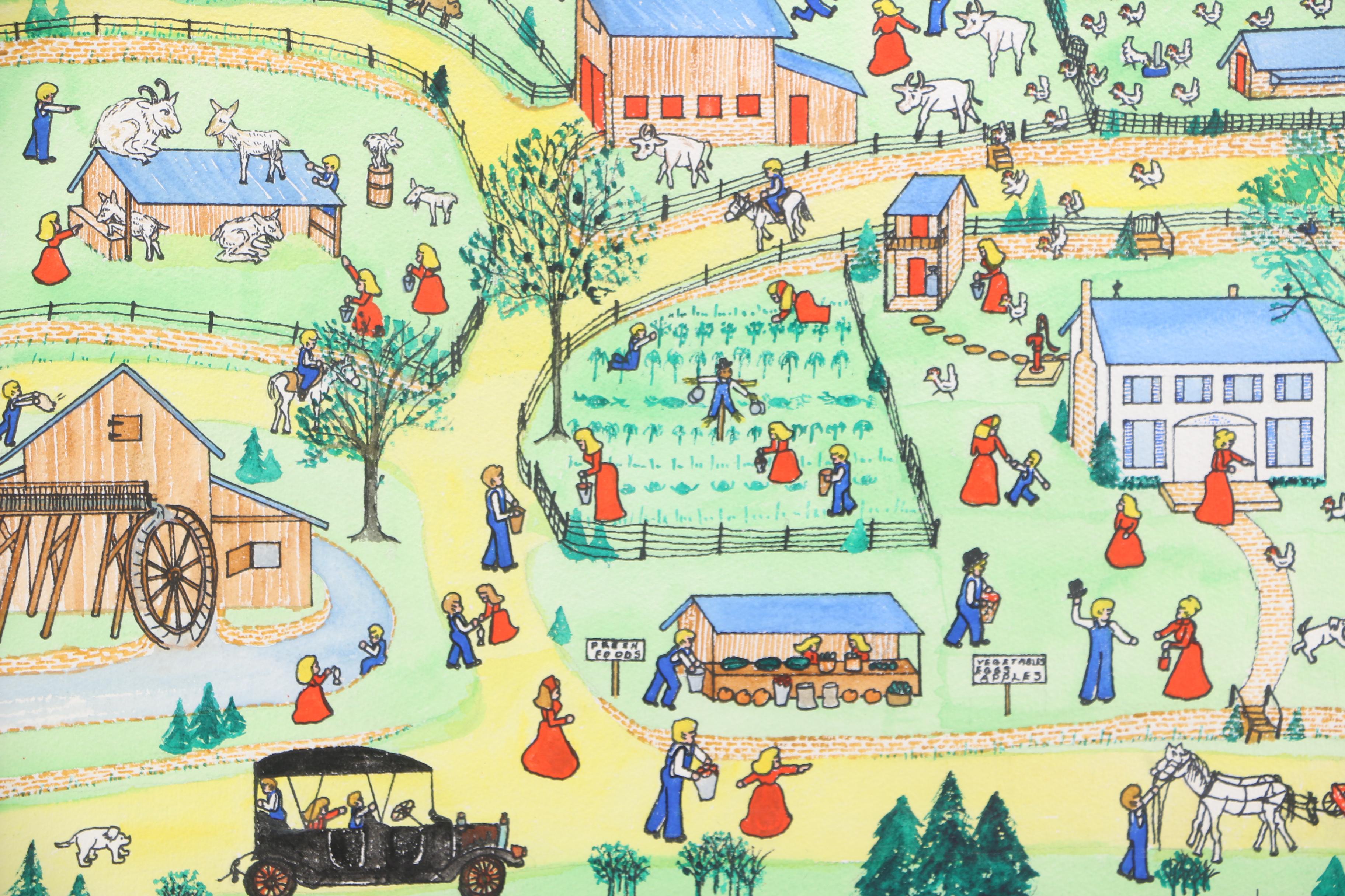 Frances (Grandma Fran) Currey Watercolor "Rural Living"