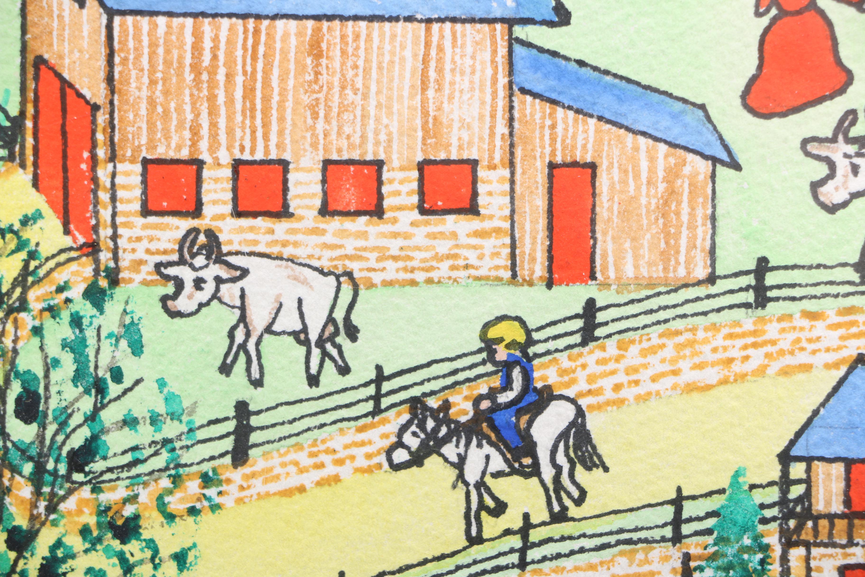 Frances (Grandma Fran) Currey Watercolor "Rural Living"