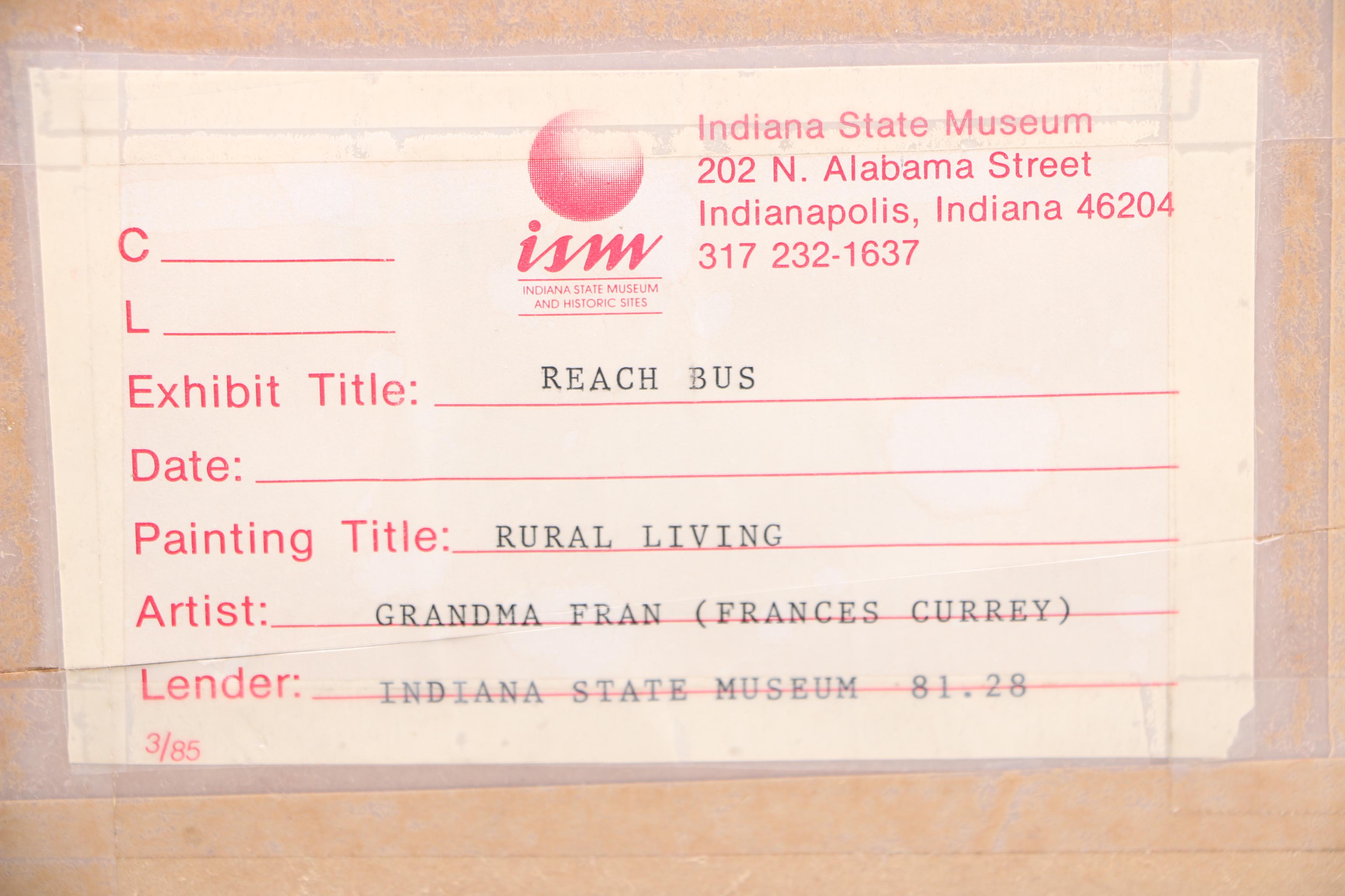 Frances (Grandma Fran) Currey Watercolor "Rural Living"