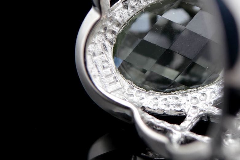 Sterling Silver and Green Rock Crystal Ring