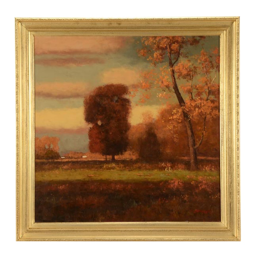 L. Stephano Original Oil Landscape on Canvas