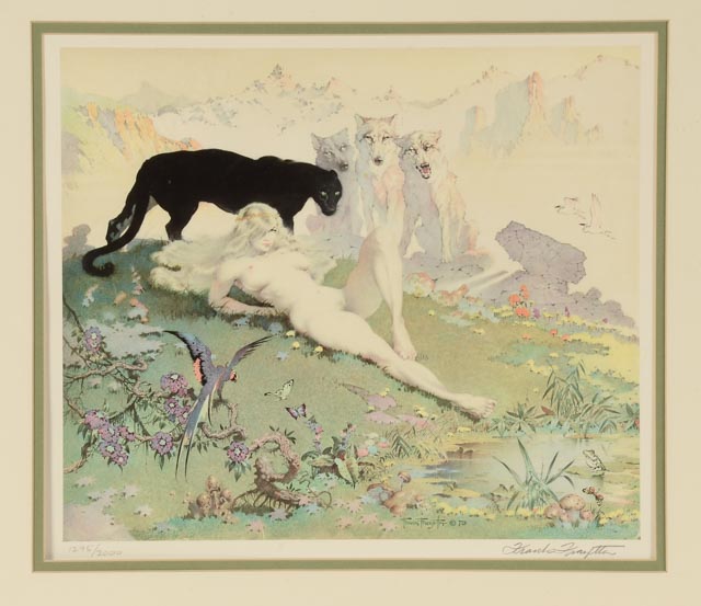 Frank Frazetta Signed 1970 Limited Edition Offset Lithograph "Golden Girl"