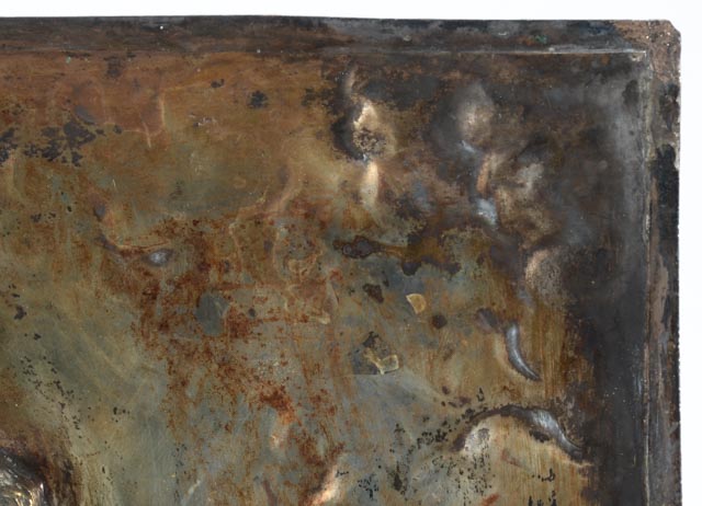 Vintage Hanging Metal Relief Plaque of Madonna and Child