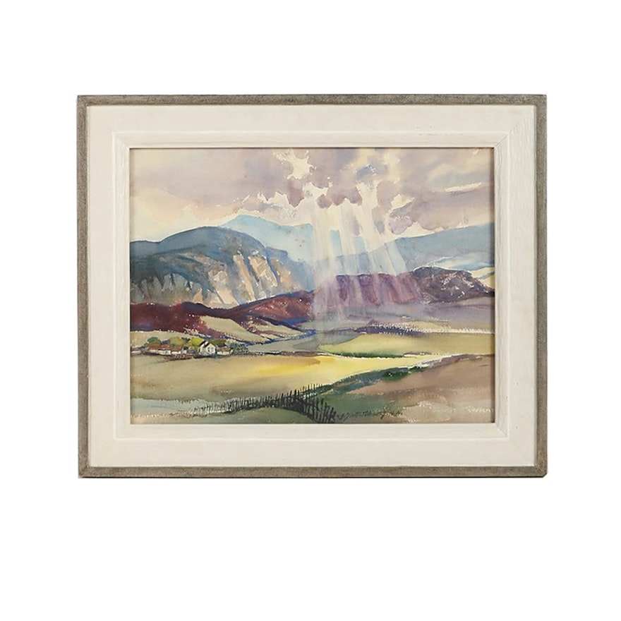 J. Scott Williams Watercolor Painting on Paper Landscape