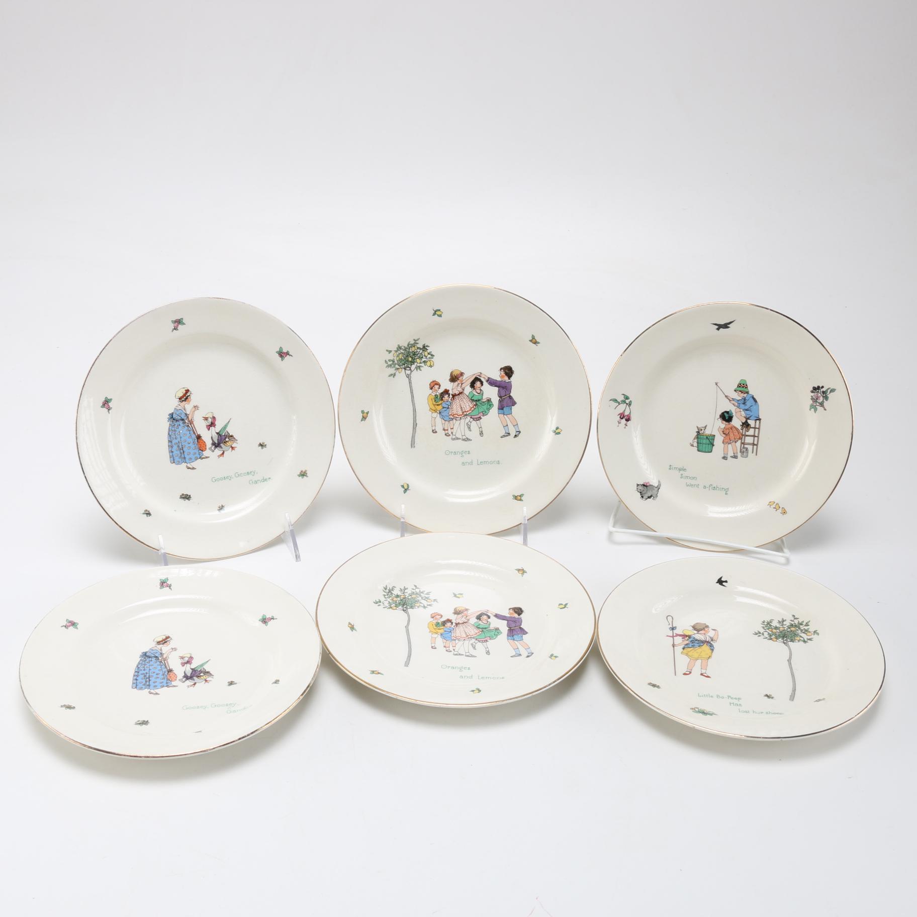 Antique Royal Doulton Nursery Rhyme China Plate Collection
