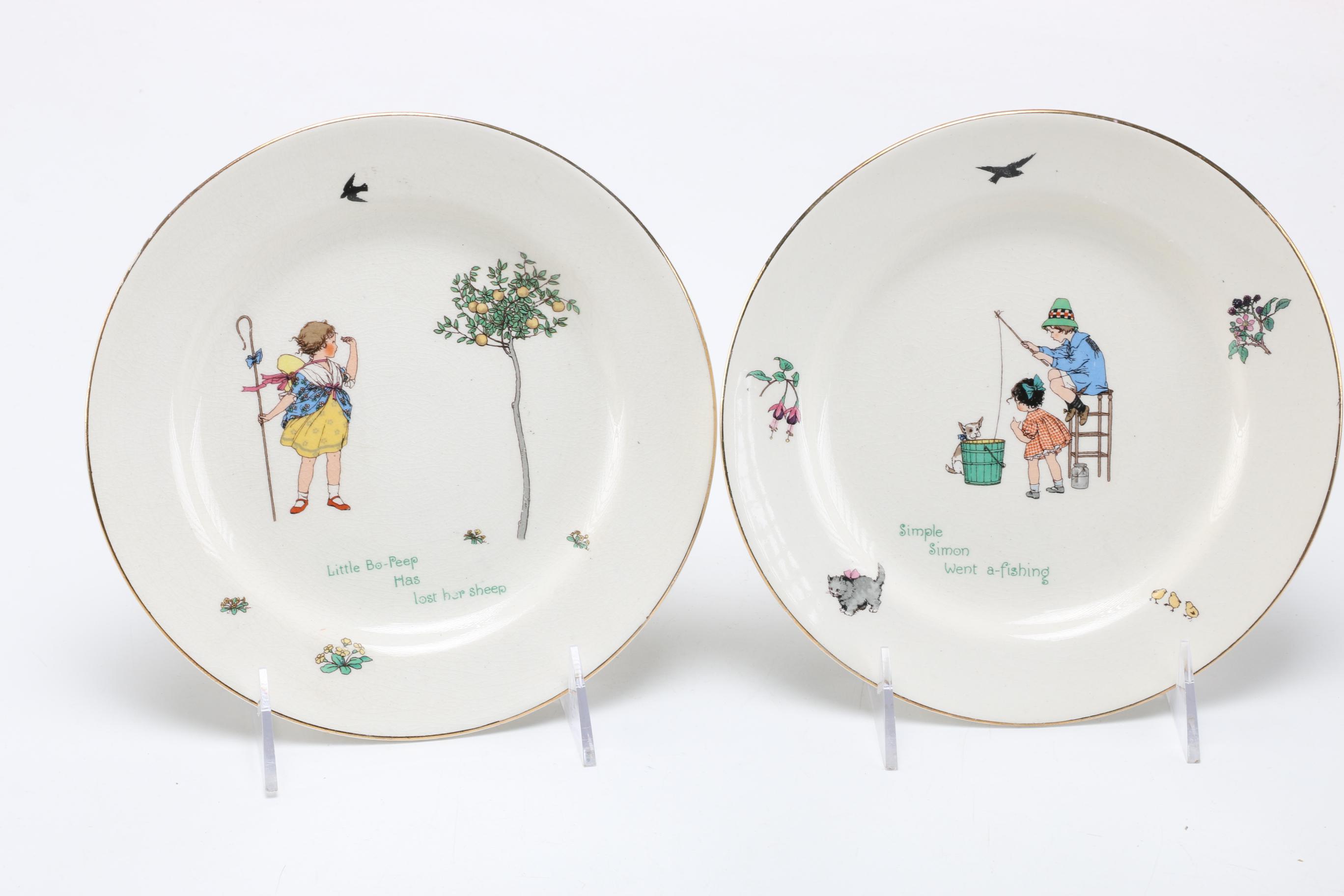 Antique Royal Doulton Nursery Rhyme China Plate Collection