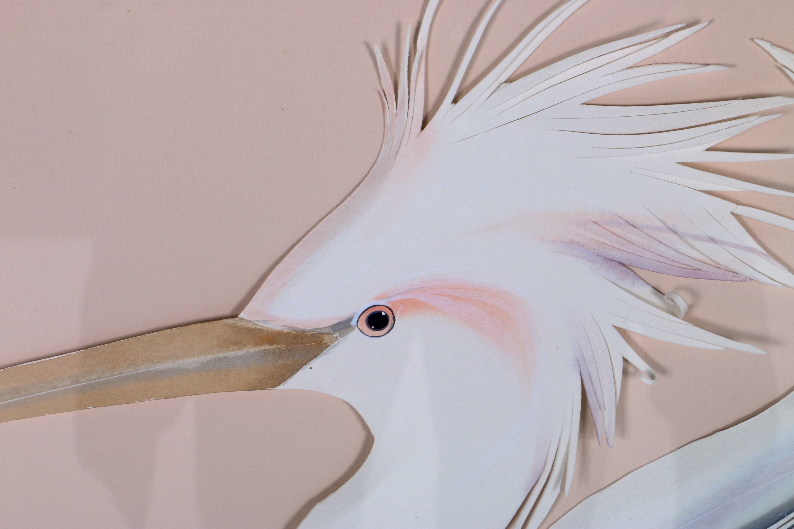 Janis Pankin Framed Cut Paper Collage "King Fisher"