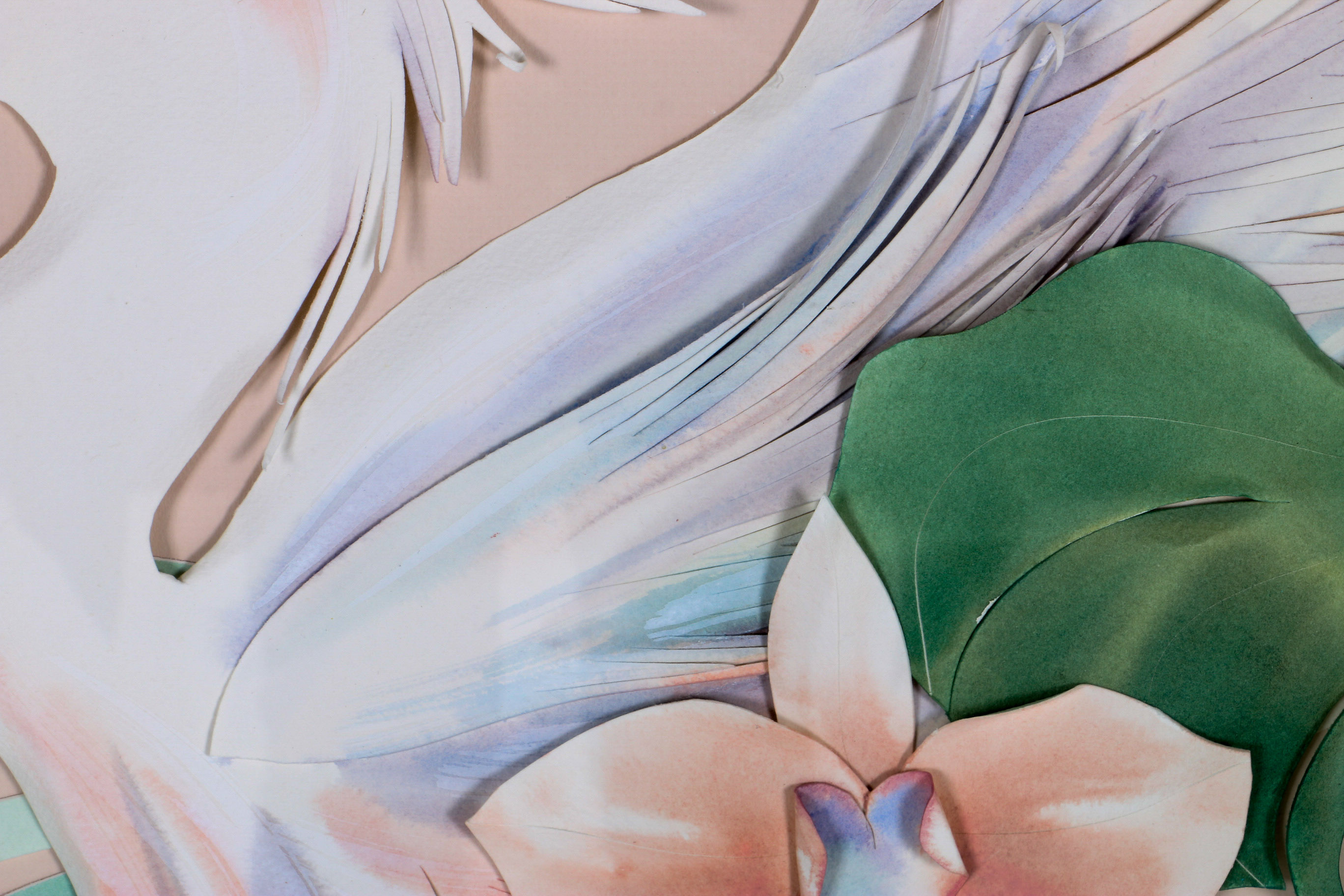 Janis Pankin Framed Cut Paper Collage "King Fisher"