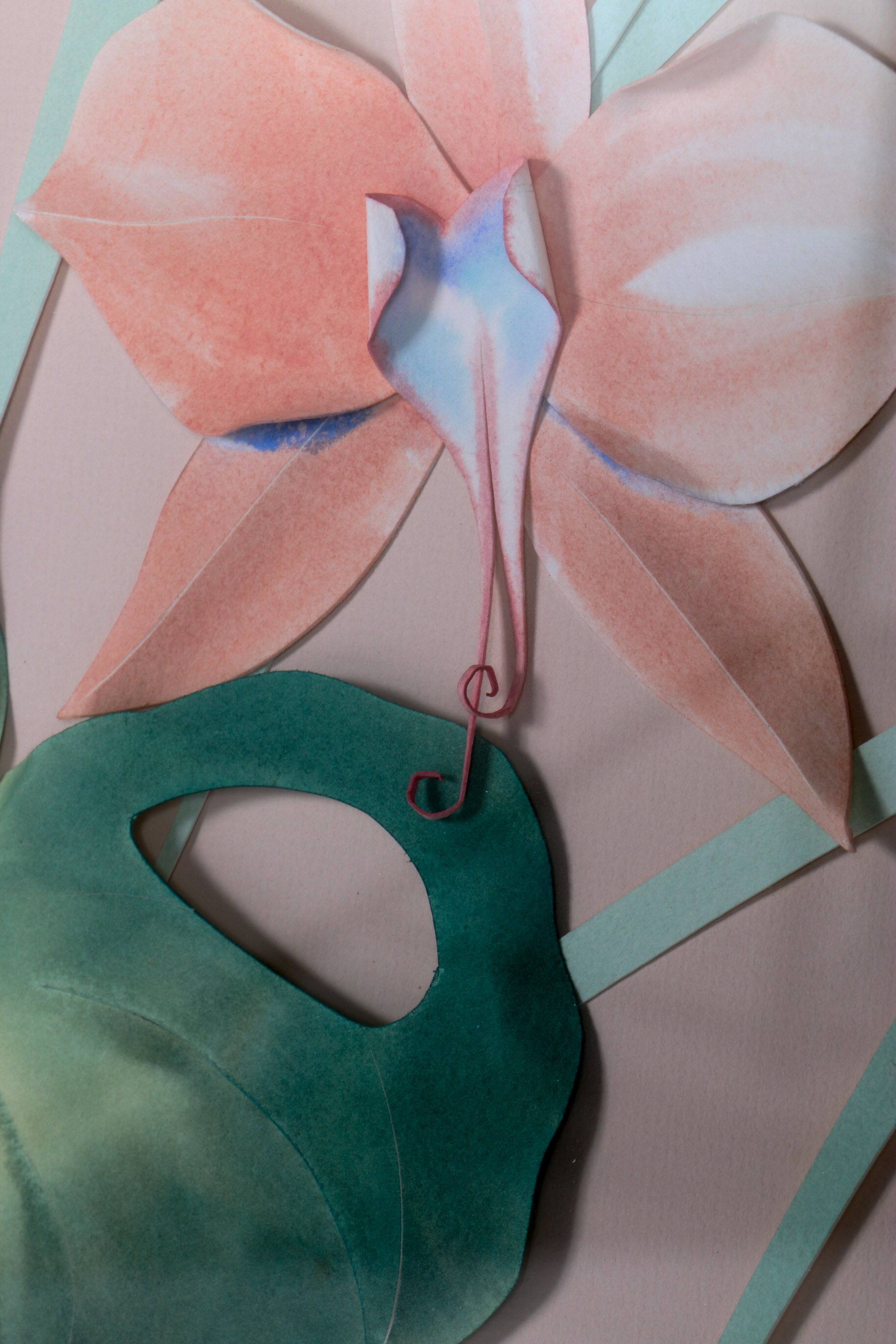 Janis Pankin Framed Cut Paper Collage "King Fisher"