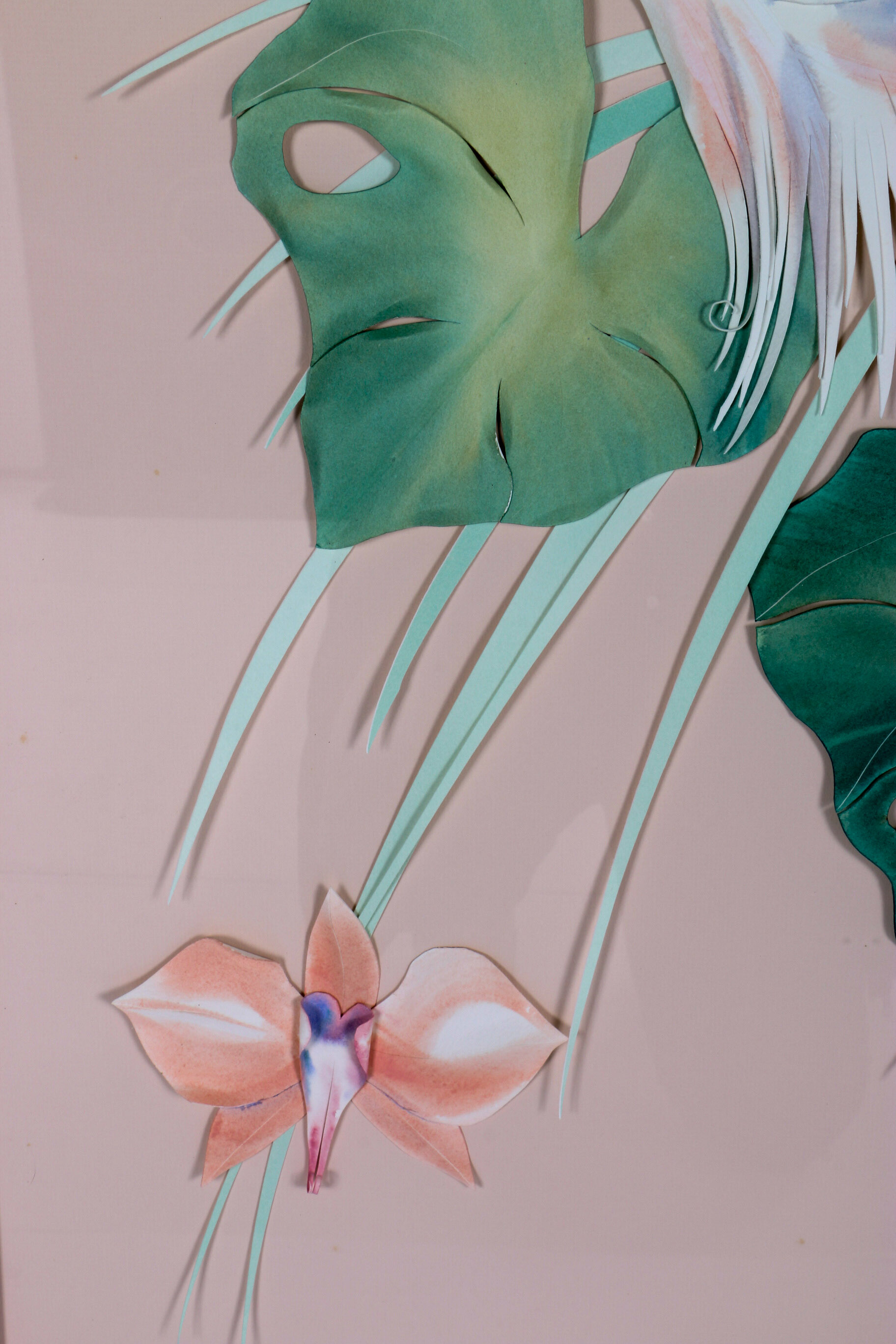 Janis Pankin Framed Cut Paper Collage "King Fisher"