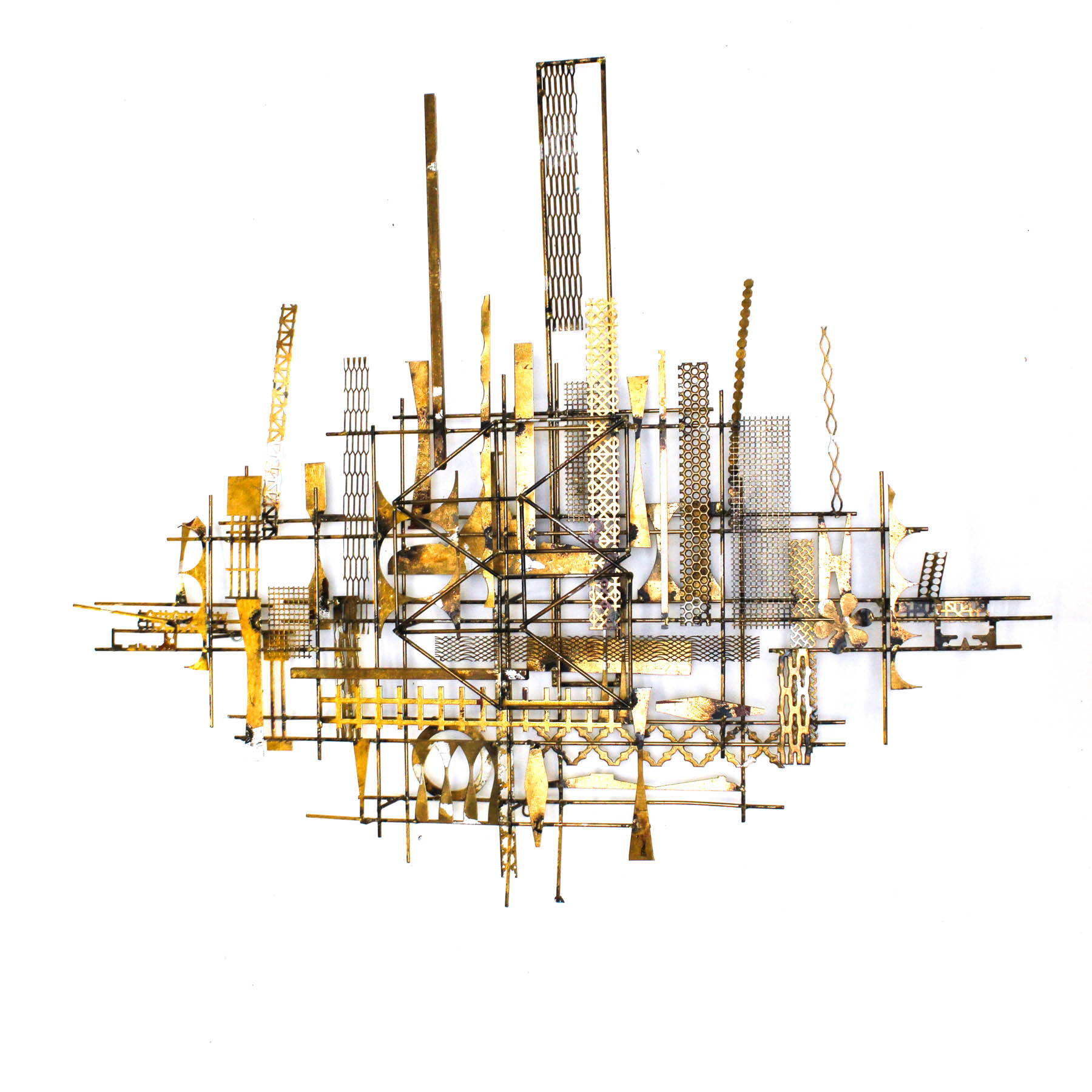 William Bowie Mid Century Modern Brass Wall Sculpture