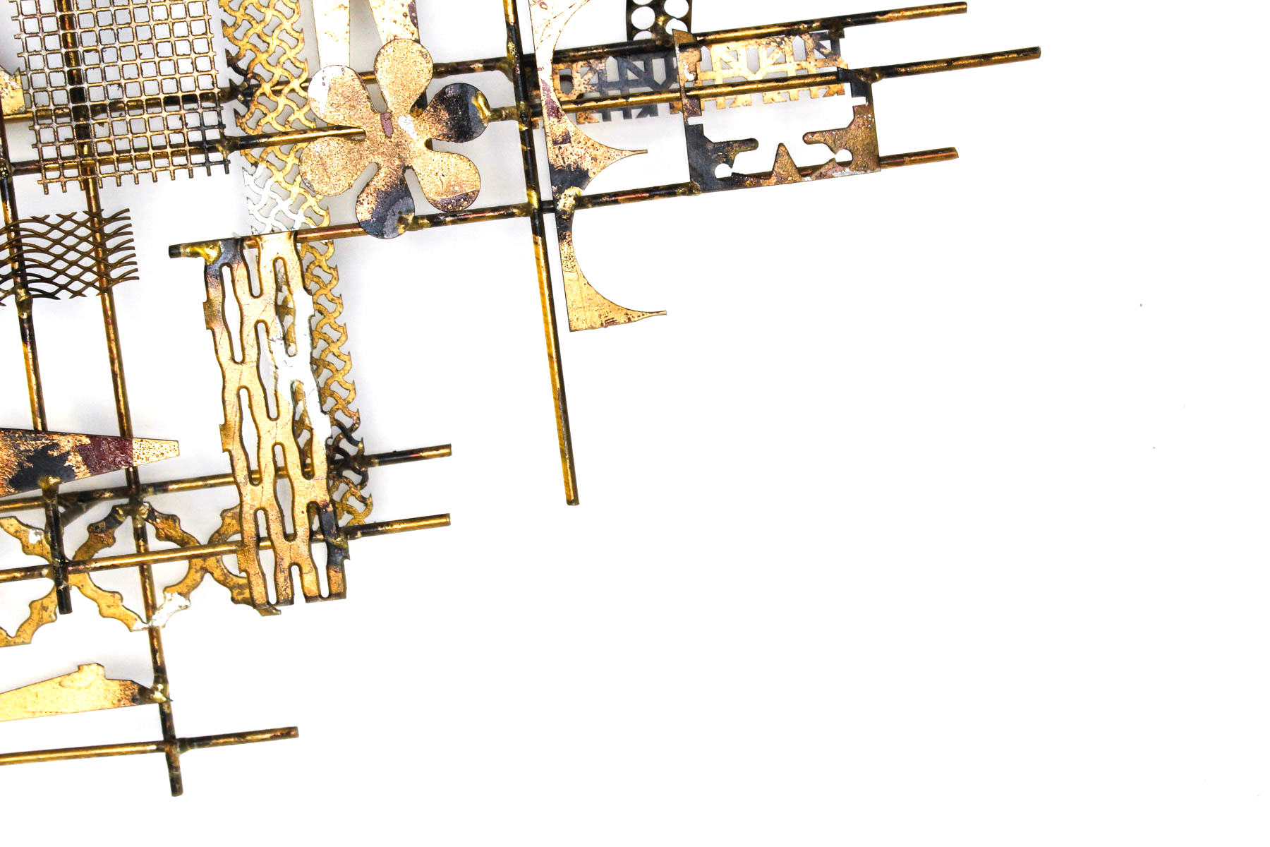 William Bowie Mid Century Modern Brass Wall Sculpture