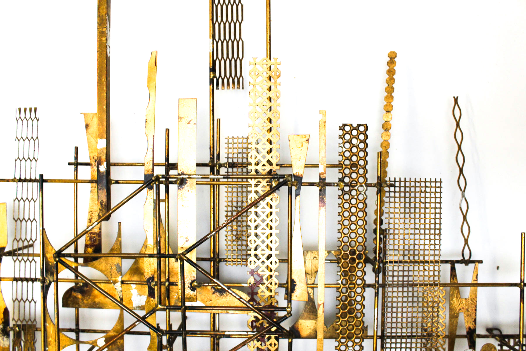 William Bowie Mid Century Modern Brass Wall Sculpture