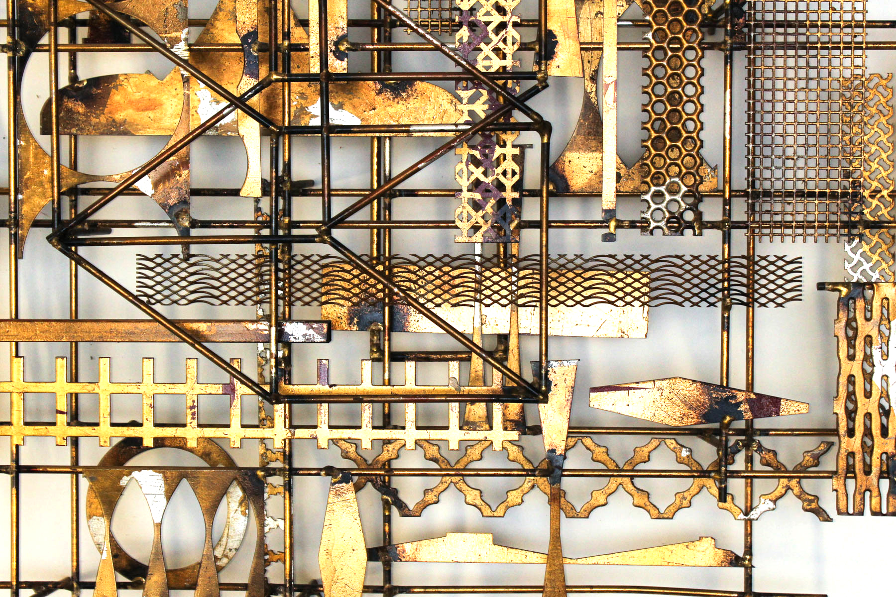 William Bowie Mid Century Modern Brass Wall Sculpture