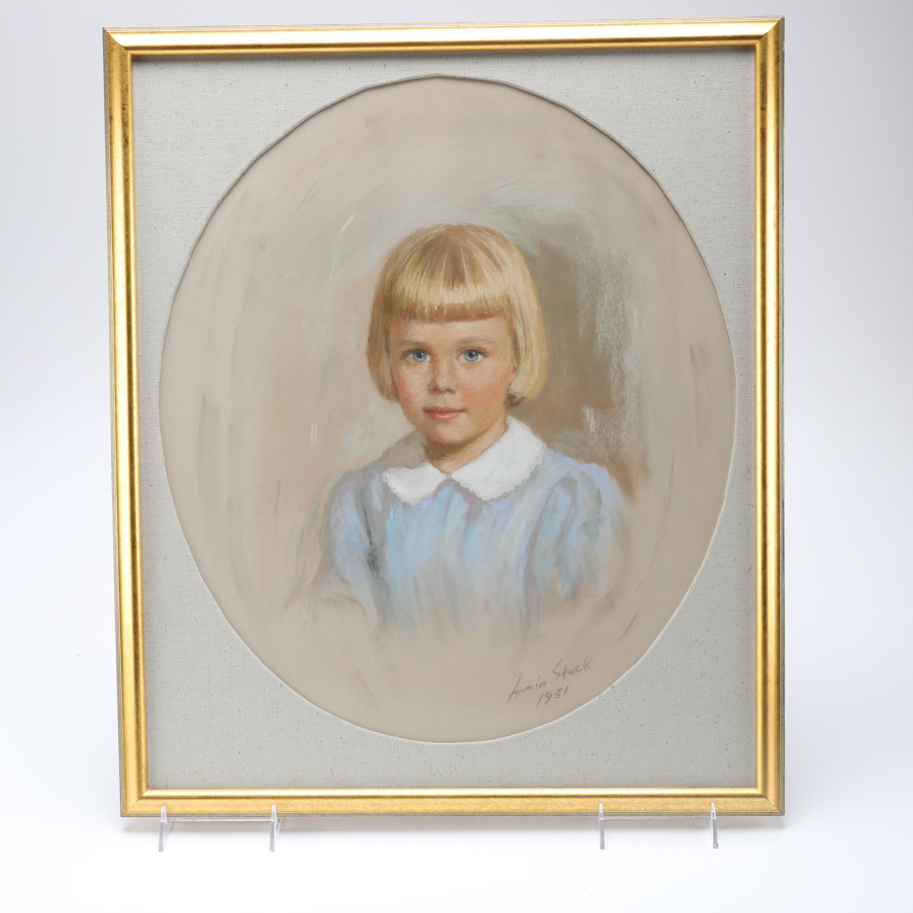 Pastel Portrait by Armin Stock, 1951
