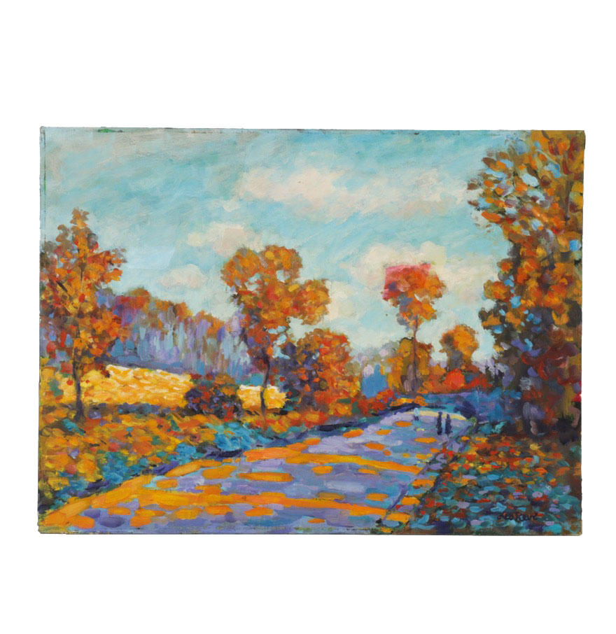 Leo Revi Original Oil Painting on Canvas of Autumnal Landscape