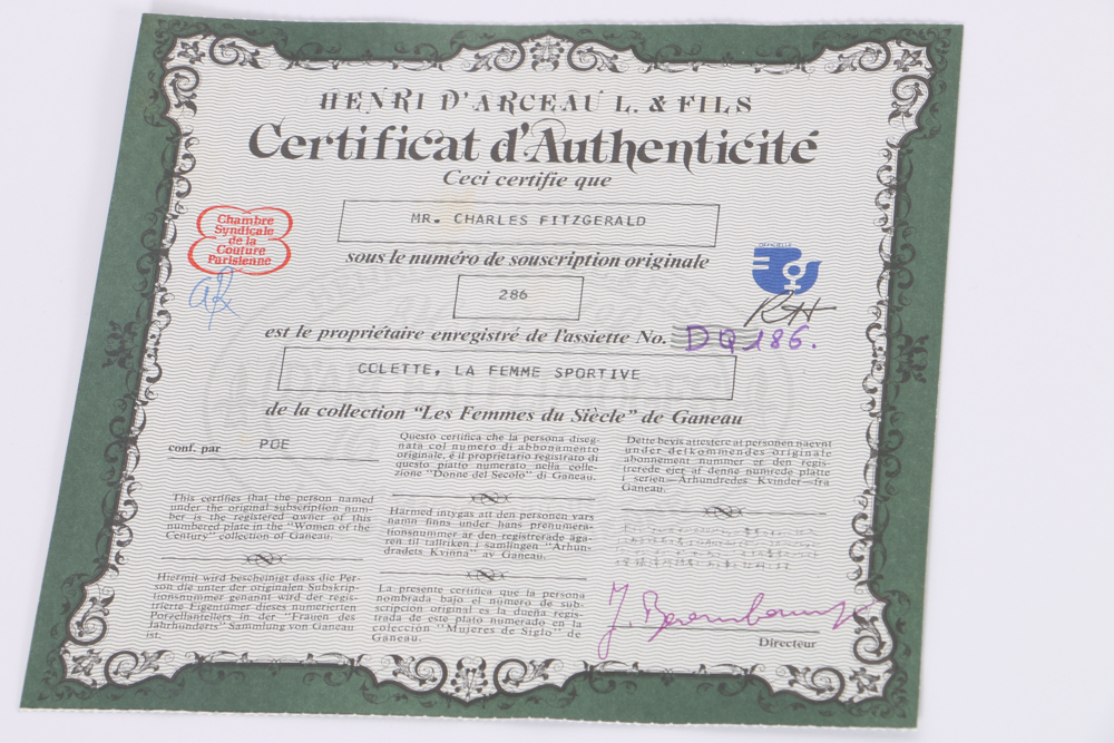 Francois Ganeau "Women of the Century" Collectors Plate Collection