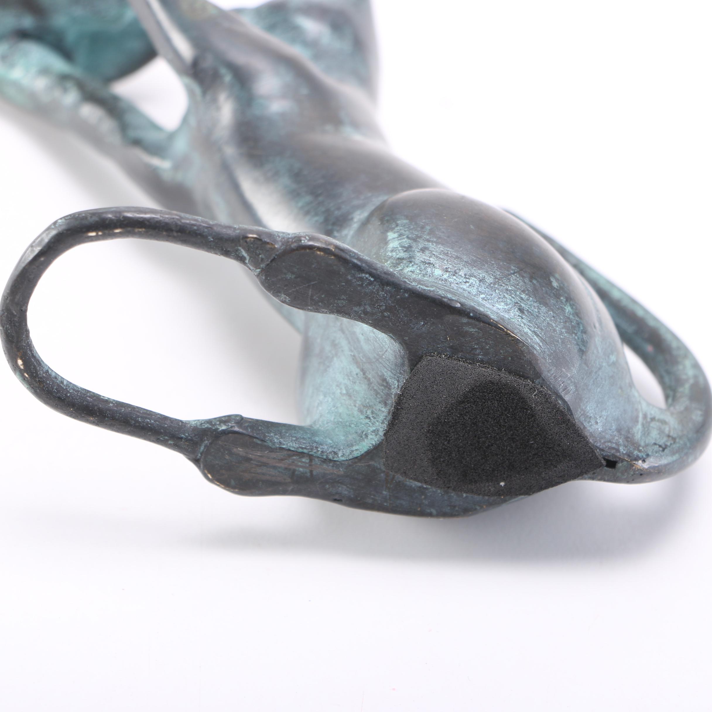 Bronze Cat Candlestick Holder