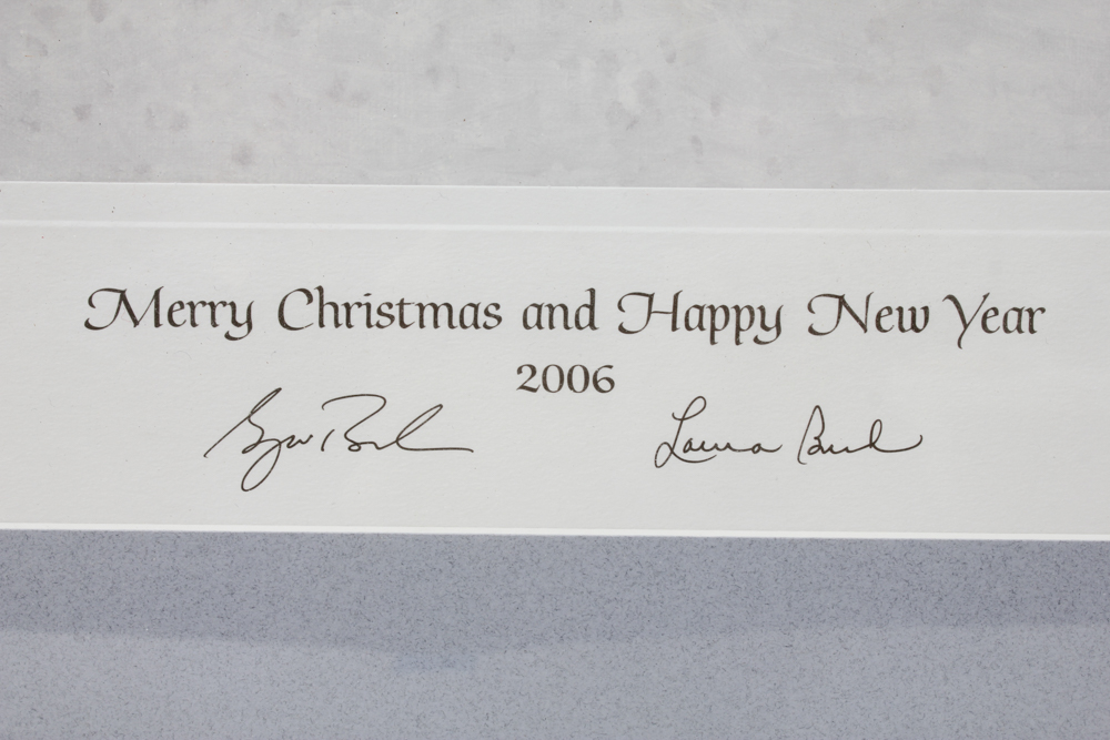 Framed and Facsimile Signed 2006 White House Christmas Card