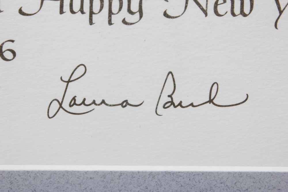 Framed and Facsimile Signed 2006 White House Christmas Card