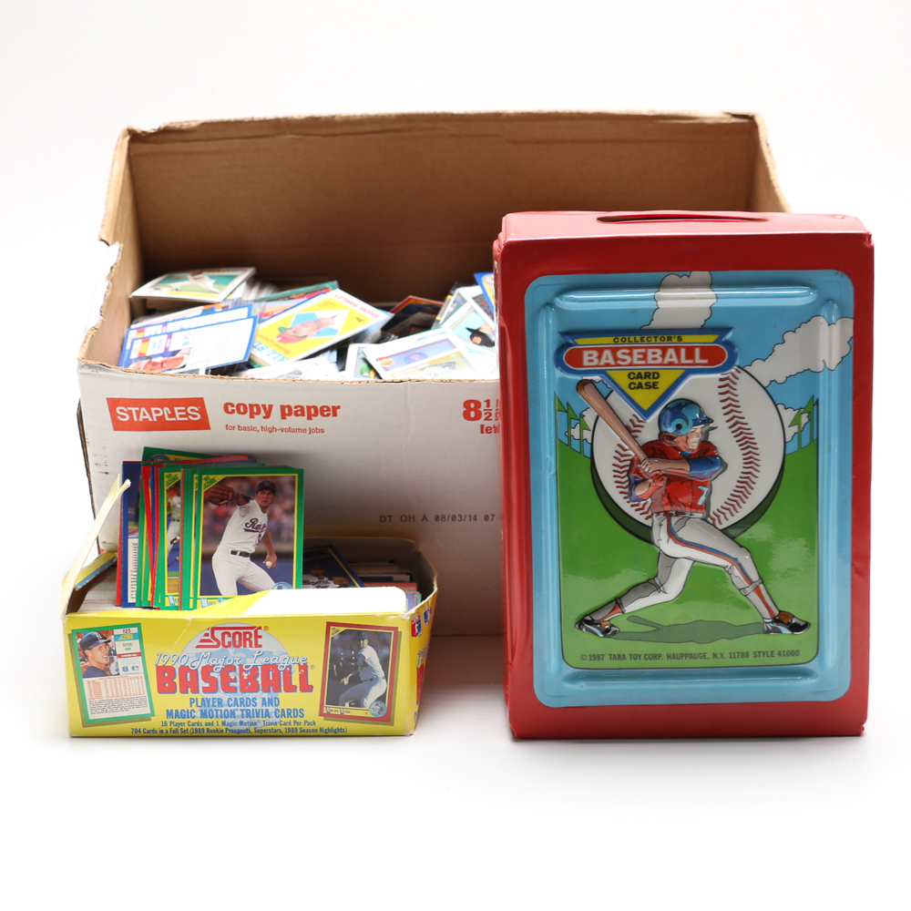 Collection of Baseball Cards and Baseball Card Holder