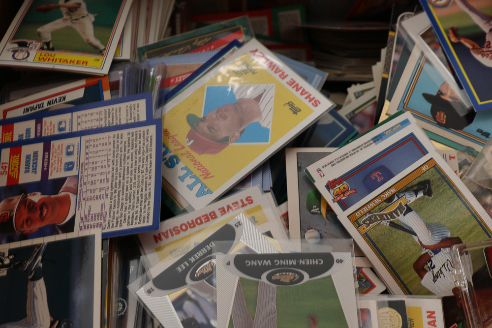 Collection of Baseball Cards and Baseball Card Holder