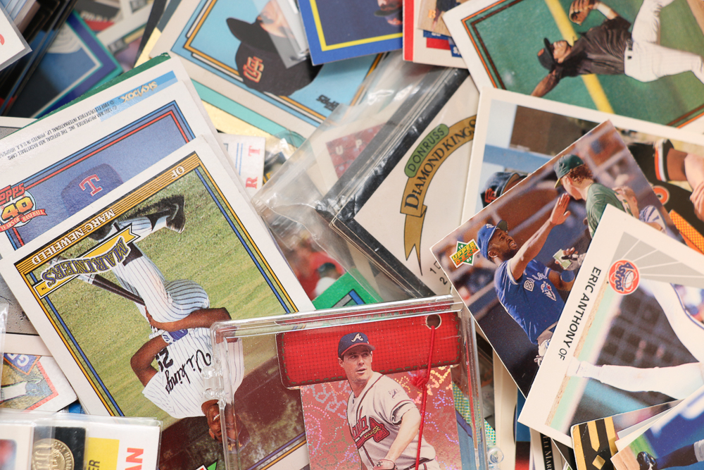 Collection of Baseball Cards and Baseball Card Holder