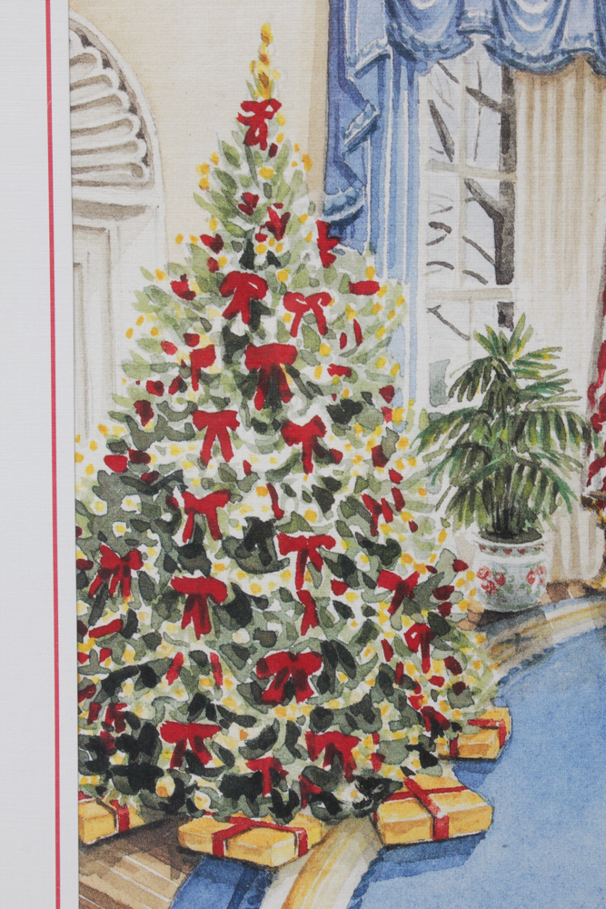 Framed 1990 White House Christmas Card