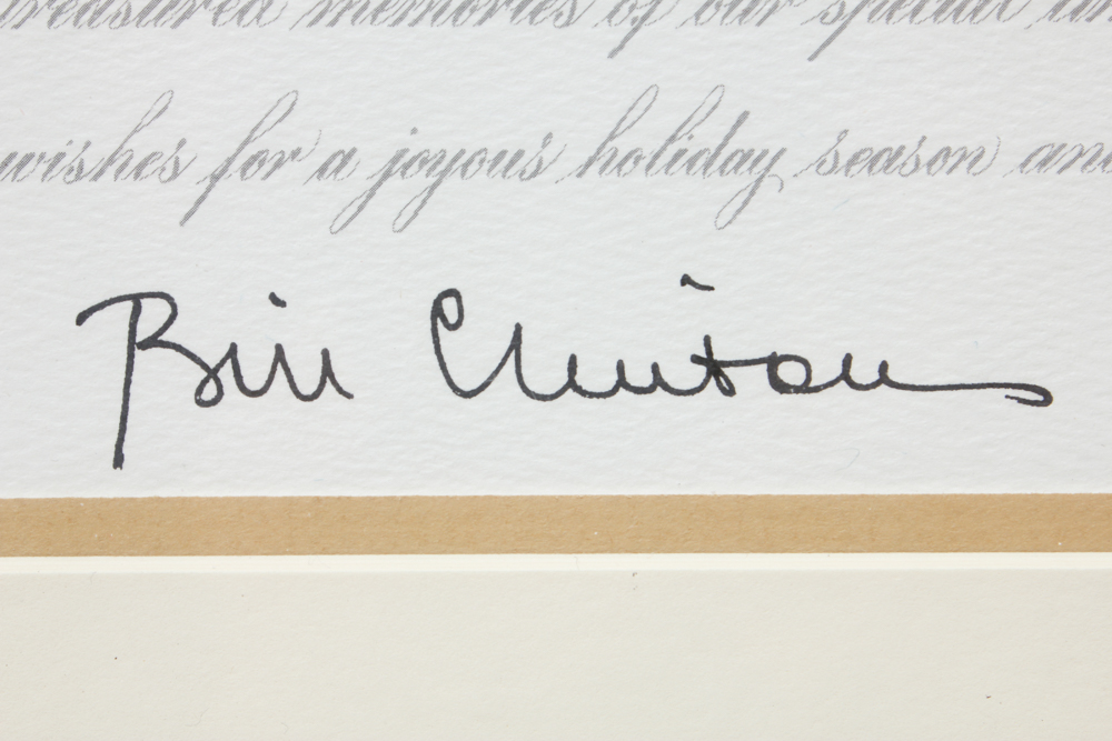 Framed and Facsimile Signed 2000 White House Christmas Card