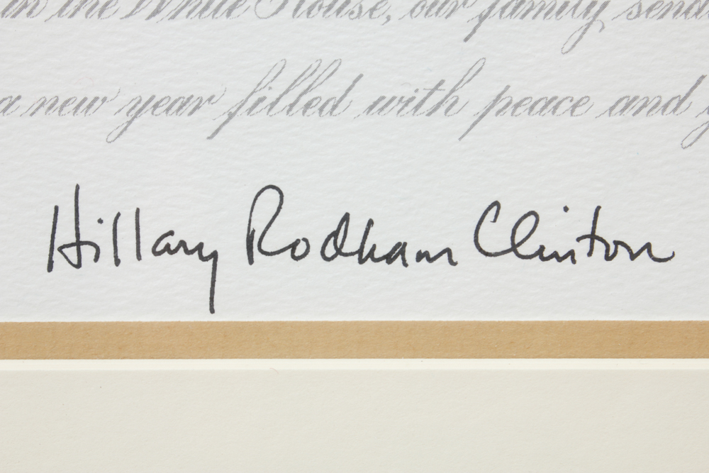 Framed and Facsimile Signed 2000 White House Christmas Card