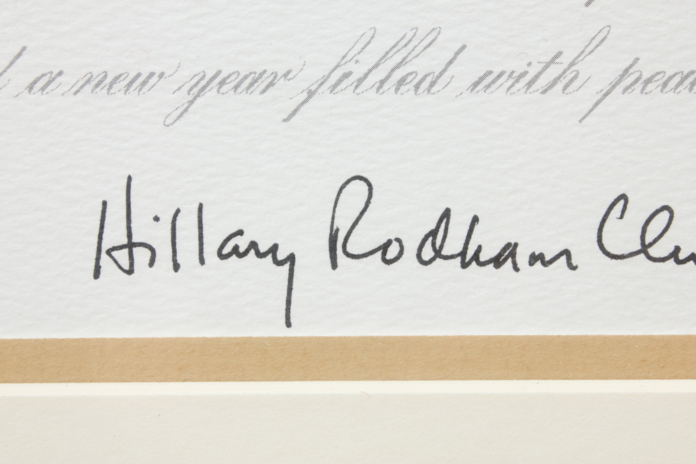 Framed and Facsimile Signed 2000 White House Christmas Card