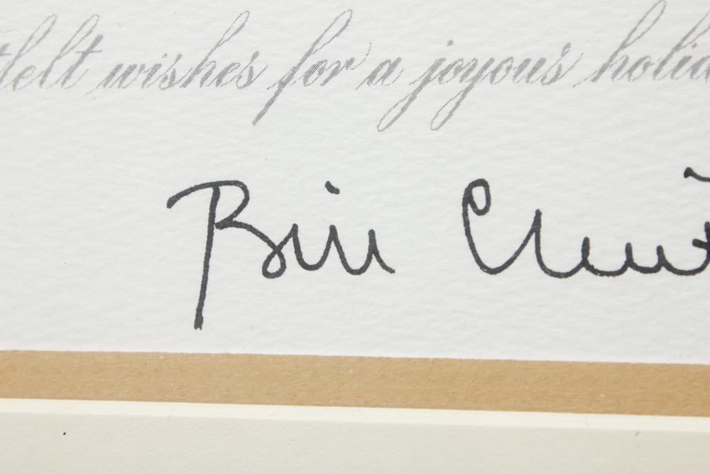 Framed and Facsimile Signed 2000 White House Christmas Card