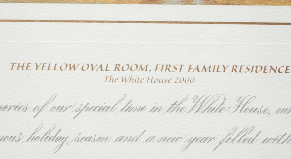 Framed and Facsimile Signed 2000 White House Christmas Card